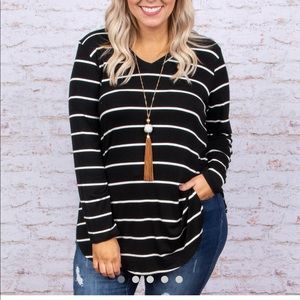 Chic Soul- Work From Home Top - Black (NWOT)
